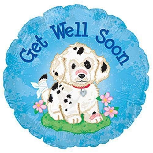 CTI Balloons 114011 Get Well Soon Doggie, 17", Multicolor