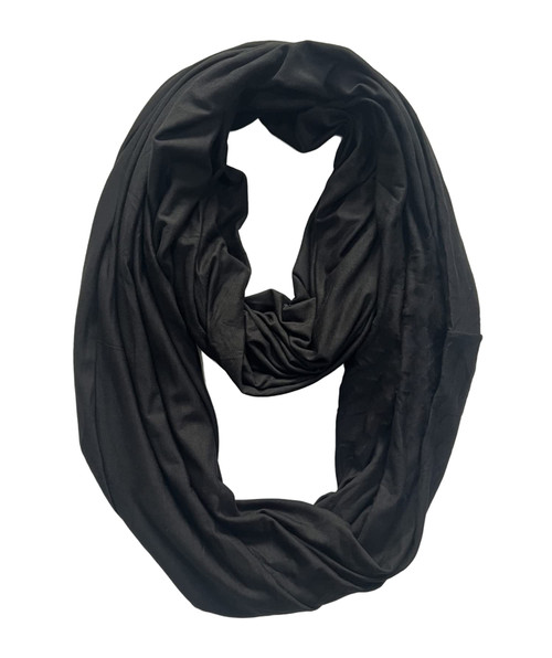 Premium Modal Jersey Knit Women's Infinity Scarf Loop Lightweight (Black)