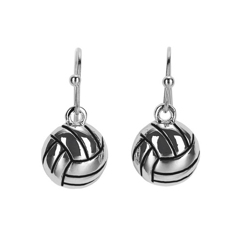 GIMMEDAT Volleyball Earrings Silver Dangle Sports Jewelry Women Mom Fan Gift