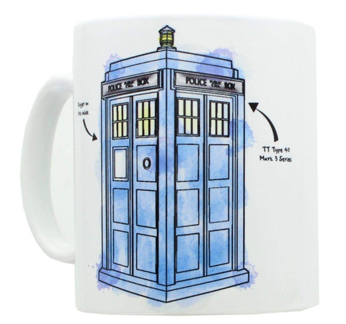 Doctor Who Watercolor TARDIS Mug