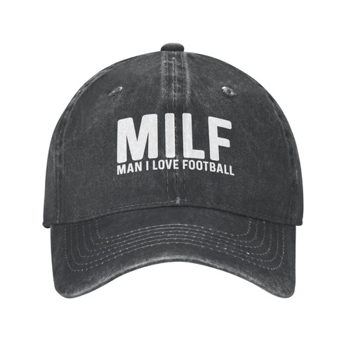Milf Man I Love Football Cap Women Baseball Caps Fashionable Hat Black