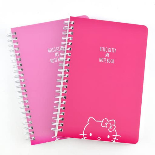 Sanrio Hello Kitty Spiral B6 PP Cover Lined Notebook Note Pad (Hot Pink)