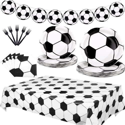 Peirich Football Party Supplies Kit Serve 24, Includes Dinner Plates, Dessert Plates, Napkins, Fork, Banner and Touchdown Tablecloth for Birthday Party Tailgate Game Day Soccer Ball Theme Supplies Peirich Football Party Supplies Kit Serve 24, Includes Dinner Plates, Dessert Plates, Napkins, Fork, Banner and Touchdown Tablecloth for Birthday Party Tailgate Game Day Soccer Ball Theme Supplies