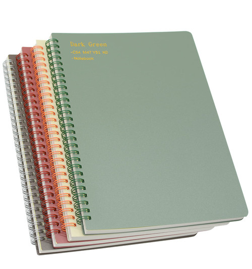 Yansanido Spiral Notebook, 4 Pcs 4 Color B5 Thick Plastic Hardcover 8mm Ruled Paper 80 Sheets (160 Pages) Journal for School and Office Supplies (4 Pcs B5)