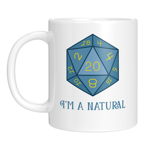 Spotted Dog Company D&D Dungeons and Dragons Dice Roll 11oz Ceramic Coffee Mug Gift for nerds and DnD RPG geeks - DYE CM01
