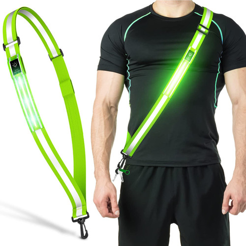 GEESTONE LED Reflective Belt Sash Walking Gear, Reflective Vest Running Gear USB Rechargeable LED Light Up Vest High Visibility Safety Lights for Walkers at Night for Men Women Night Dog Walking Gear GEESTONE LED Reflective Belt Sash Walking Gear, Reflective Vest Running Gear USB Rechargeable LED Light Up Vest High Visibility Safety Lights for Walkers at Night for Men Women Night Dog Walking Gear