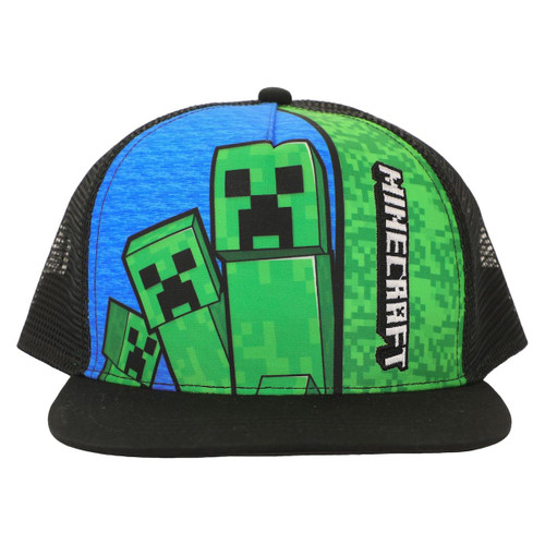 Minecraft Creepers & Logo Youth Trucker Hat Multicolored