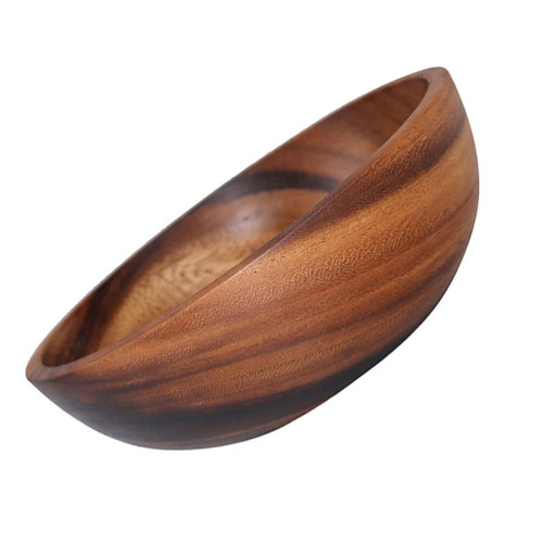 STOBOK 1pc 14X7CM Simple Wooden Bowl Snacks Salad Bowl Food Bowl Salad Container with Server,Big Wood Serving Bowl for Fruits, Salad, Cereal or Past