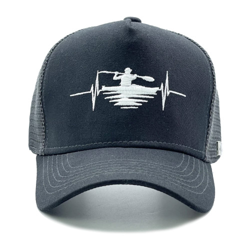 NVJUI JUFOPL Kayak Trucker Hat, Adjustable Boating Embroidered Cap, Snapback Hats for Men Women Black