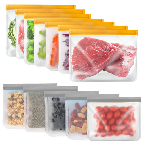 12PCS Reusable Silicone Food Storage Bags Freezer Bags for Sandwiches,7Large Bags Silicone Storage Bags,6Silicone Reusable Bags for Food Storage Sandwich Bags 12PCS Reusable Silicone Food Storage Bags Freezer Bags for Sandwiches,7Large Bags Silicone Storage Bags,6Silicone Reusable Bags for Food Storage Sandwich Bags