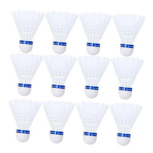 OHPHCALL 12pcs Fitness Shuttlecock Ball Nylon Shuttlecocks Shuttlecock Birdies Balls Plastic Shuttlecock Badminton Ball Nylon Badminton Ball Badminton net Toy White Durable