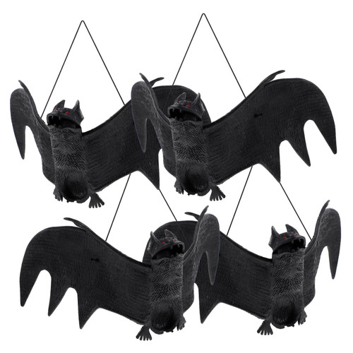 FAVOMOTO 4pcs Pendant Halloween Bat Decor Halloween Decorations Window Hanging Pendant Party Prop Venue Setting Props Window Small Animals Flight Simulation bat Pendant Supplies