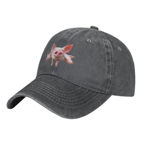Lovely Pigs Head Hat Vintage Distressed Baseball Cap Adjustable Deep Heather Dad,Trucker Hats Gift for Men Women