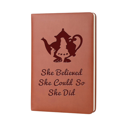 WHLBHG Alice Gift Alice in Wonderland Faux Leather Journal Notebook Secret Alice Fans Gift Alice Fairy Tales Gifts Alice Lover Gift For Friends (Alice She Believed) WHLBHG Alice Gift Alice in Wonderland Faux Leather Journal Notebook Secret Alice Fans Gift Alice Fairy Tales Gifts Alice Lover Gift For Friends (Alice She Believed)