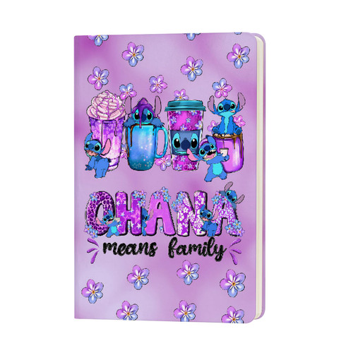 FYWZXED Stitch Lover Gifts Touch Me And I Will Bite You Leather Notebook Movies Lover Gift Birthday Gifts for Women Family Friends Graduation Gifts for Son Daughter (ohana means family)