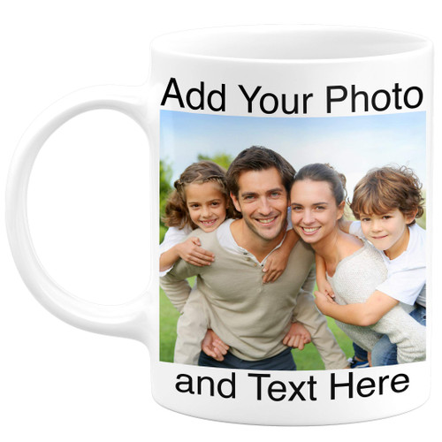 Custom Photo Coffee Mugs - Personalized Coffee Mugs with Photo and Text, Customized Ceramic Coffee Mug - Customizable Mug, Funny Mug, Personalized Gifts, Custom Mug with Photo and Text - 11oz White