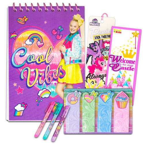 Nick Shop Jojo Siwa Diary and Pen Set ~ 3 Pc Bundle with Jojo Siwa Journal (60 Sheets) with Real Padlock and Pen, Unicorn Bookmark, and Door Hanger (Jojo Siwa Diary for Girls)