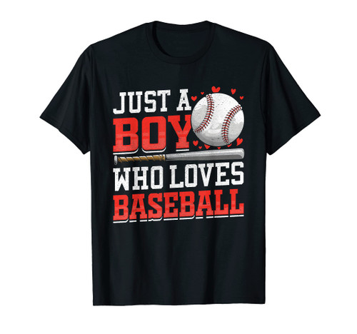 American Sport Just A Boy Who Loves Baseball Gifts For Boys T-Shirt