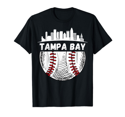 Vintage Tampa Bay Baseball Skyline Tampa Bay Baseball T-Shirt