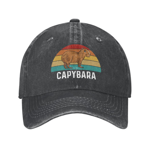 Sefgaen Capybara Hat for Women Baseball Caps Graphic Hat Black