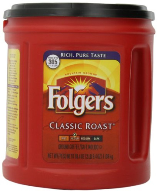 Folgers Classic Roast Ground Coffee, Medium Roast Coffee, 38.4 Ounces Folgers Classic Roast Ground Coffee, Medium Roast Coffee, 38.4 Ounces