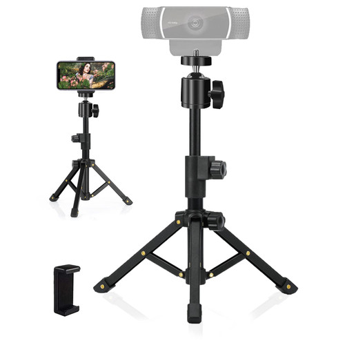 JCTRIWAY Webcam Tripod Stand,Extendable Desktops Tripod for Webcam/Phone/Camera,Desk Tripod Holder Compatible with Logitech Webcam C920 C922 C925e C930e C615 C960 and Other Devices with 1/4" Thread