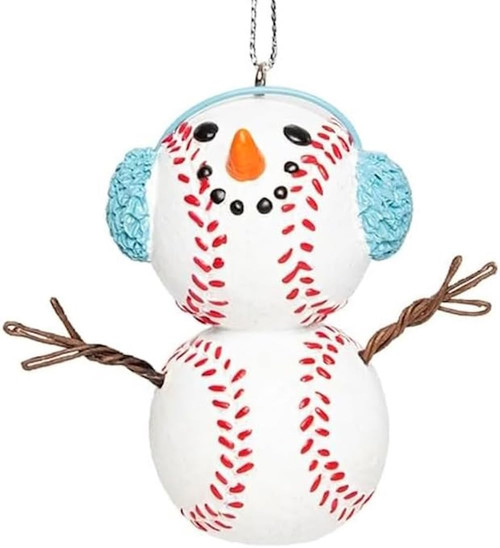 The Bridge Collection Baseball Snowman Ornament - Home for The Holidays - Christmas Tree Ornaments - Baseball Ornaments - Sports Ornaments