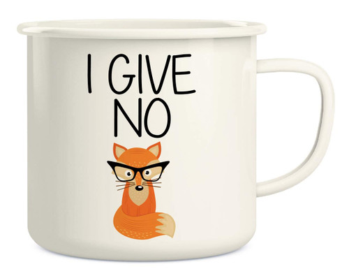 Retreez I Give No Fox 16 Oz Enamel Stainless Steel Metal Camping Campfire Coffee Mug Cup - Funny Sarcasm Sarcastic Motivational Inspirational birthday gift for friend coworker sister brother father Retreez I Give No Fox 16 Oz Enamel Stainless Steel Metal Camping Campfire Coffee Mug Cup - Funny Sarcasm Sarcastic Motivational Inspirational birthday gift for friend coworker sister brother father