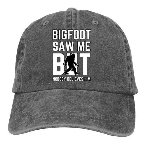 YOHOMO Bigfoot Saw Me But Nobody Believes Him Unisex Vintage Adjustable Cotton Baseball Cap Denim Dad Hat Cowboy Hat YOHOMO Bigfoot Saw Me But Nobody Believes Him Unisex Vintage Adjustable Cotton Baseball Cap Denim Dad Hat Cowboy Hat