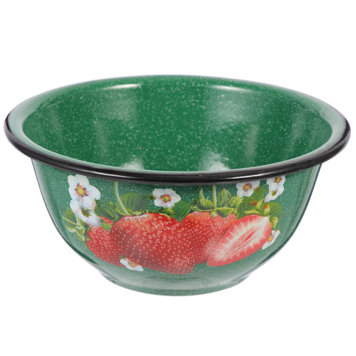 SHERCHPRY Vintage Enamel Bowl, Enamelware Enamel Mixing Bowl, Vintage Enamelware Bowl Lunch Supply for Home Decoration (Green)