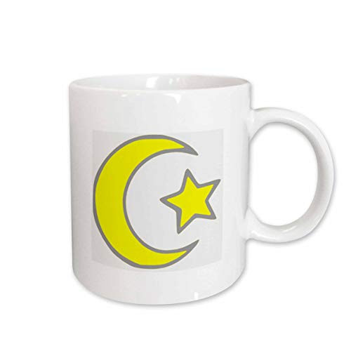 3dRose Islamic Star and Crescent Ceramic Mug, 11-Ounce