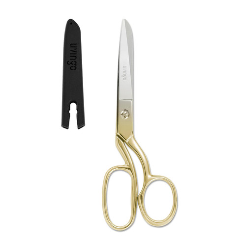 LIVINGO Professional Fabric Sewing Scissors: Multipurpose Heavy Duty Forged Stainless Steel Sharp Bent Blade Dressmaker Classic Cutting Leather Cloth Tailor Shears for Home - 8 inch Gold LIVINGO Professional Fabric Sewing Scissors: Multipurpose Heavy Duty Forged Stainless Steel Sharp Bent Blade Dressmaker Classic Cutting Leather Cloth Tailor Shears for Home - 8 inch Gold