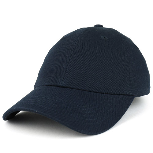 Trendy Apparel Shop Youth Small Fit Bio Washed Unstructured Cotton Baseball Cap - Navy