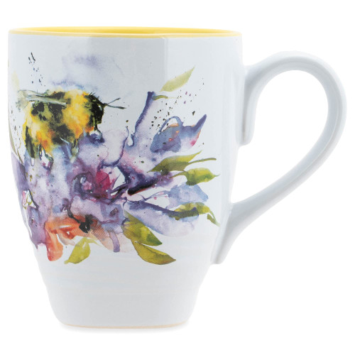 DEMDACO Dean Crouser Nectar Bumblebee Watercolor Yellow 12 ounce Ceramic Stoneware Coffee Mug