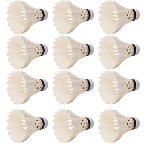 Mrisata Badminton Shuttlecocks Feather Shuttlecock 12pcs Duck Feather Badminton Balls Shuttlecocks Outdoor Indoor Training Sports Practice