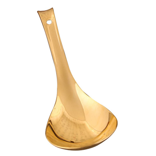 FUOYLOO Serving Spoon Pho Spoons Sauce Ladle Rice Paddle Non Stick Asian Soup Spoons Classic Soup Ladle Soups Spoons Handle Soup Spoon Stainless Steel Spoon Rice Scoop Brass Metal Manual