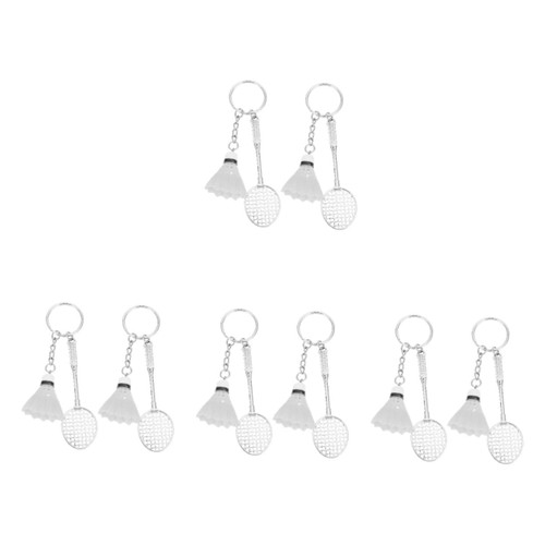NOLITOY 8 Pcs Badminton Keychain Key Fob Keychain Racquet Keychain Gift Badminton Pendant Keychain Novelty Keychain Ball Key Ring Key Chain Car Pendants Key Rings White Mini Plastic Racket