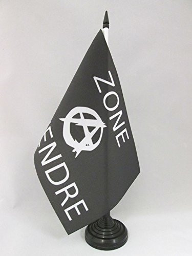 AZ FLAG ZAD Table Flag 5'' x 8'' - Anarchy Desk Flag 21 x 14 cm - Black Plastic Stick and Base