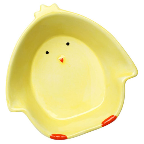 Hemoton Ceramic Fruit Bowl Cute Bowl Chick Shaped Ceramic Bowl Dessert Bowls Cereal Bowl Candy Dish Plate Porcelain Appetizer Dish Easter Decoration For Soup Snacks Yellow