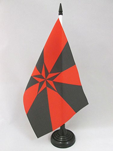 AZ FLAG Anarchy Star 3D Table Flag 5'' x 8'' - Arnachism Movement Desk Flag 21 x 14 cm - Black Plastic Stick and Base