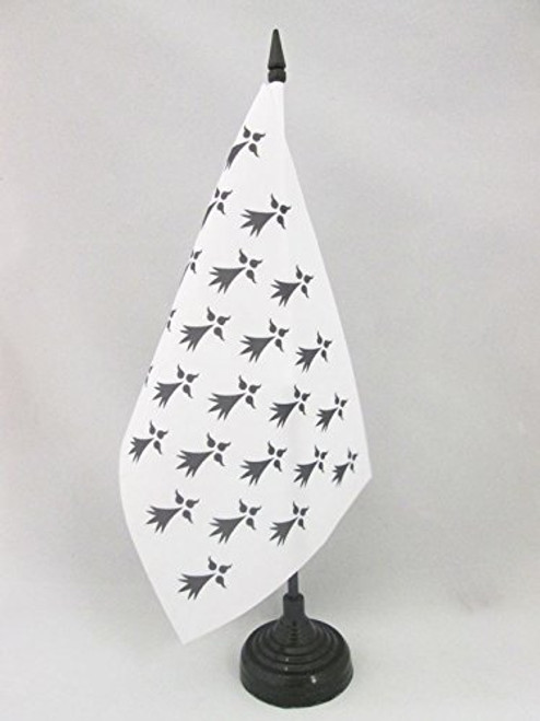 AZ FLAG French Province of Brittany Table Flag 5'' x 8'' - France - Brittany Desk Flag 21 x 14 cm - Black Plastic Stick and Base AZ FLAG French Province of Brittany Table Flag 5'' x 8'' - France - Brittany Desk Flag 21 x 14 cm - Black Plastic Stick and Base