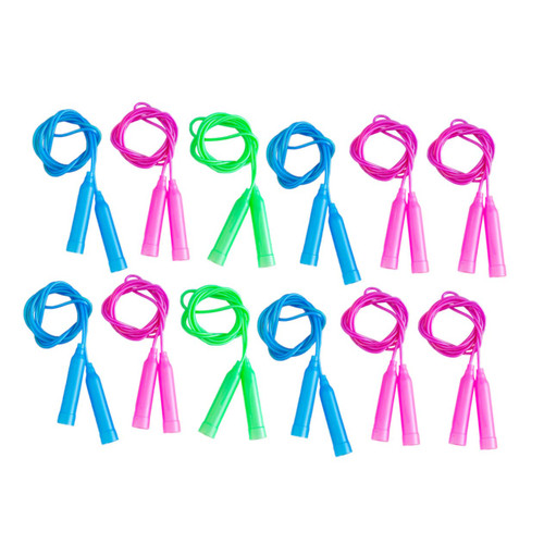 HEALEEP 12Pcs color skipping rope adjustable jump rope Kids skipping ropes jump rope for fitness jump ropes for fitness jumprope for fitness jumpropes for children Exercise Jumping Ropes