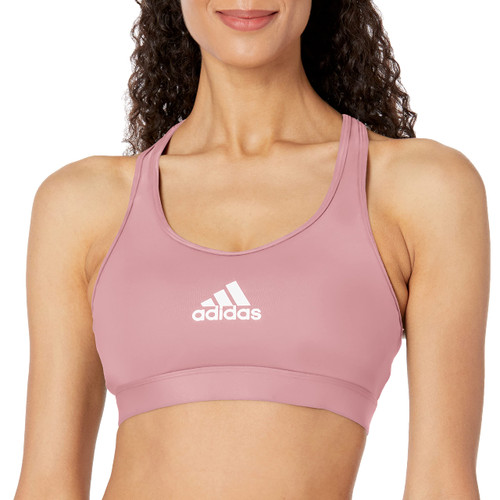 adidas Women's Powerreact Training Medium Support Bra, Magic Mauve/White, XX-Small C