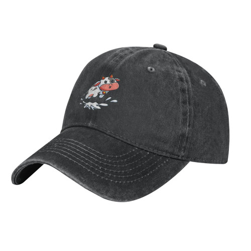 LIFANGMI Cute Cow Baseball Cap for Men Women Hats Adjustable Vintage Cowboy Hat Dad Caps Black