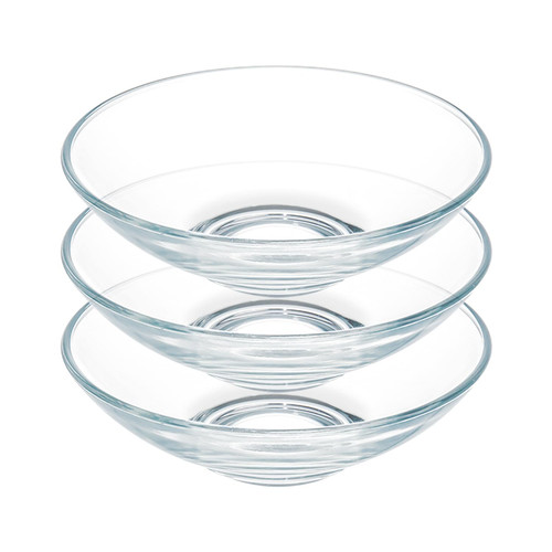 FOYO Small Round Clear Glass Bowls 10 oz, Decorative Glass Kitchen Bowls, Dessert Bowls 6 Inch Set of 3