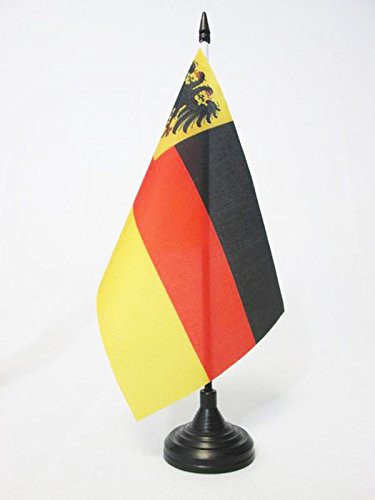AZ FLAG German Confederation 1815-1866 Table Flag 5'' x 8'' - Deutscher Bund Desk Flag 21 x 14 cm - Black Plastic Stick and Base
