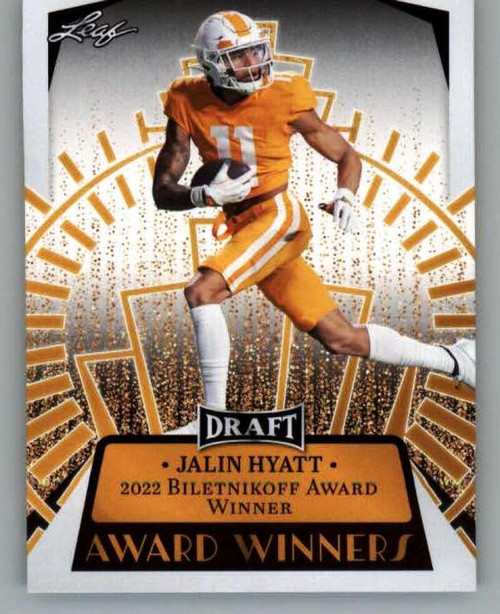 2023 Leaf Draft #15 Jalin Hyatt Tennessee Volunteers RC Rookie Football Trading Card 2023 Leaf Draft #15 Jalin Hyatt Tennessee Volunteers RC Rookie Football Trading Card