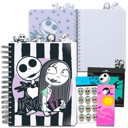 Nightmare Before Christmas Journal Set - Bundle with Jack Skellington Notebook, Nightmare Before Christmas Stickers, and More for Kids Adults