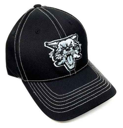 Blackout Kentucky Wildcats Mascot Logo Black Curved Bill Adjustable Hat