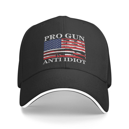 Pro Gun Anti Idiot Hat for Women Men Baseball Caps Funny Trucker Hat Black